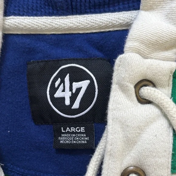 47 Brand Blue and Green Whalers Hockey Hoodie - Picture 2 of 3